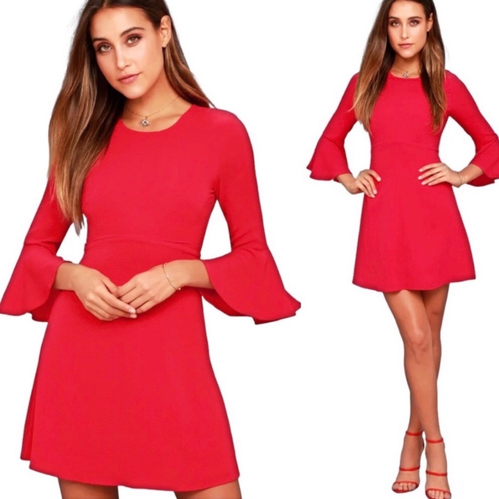Lulu’s Flounce Sleeve Mini Dress
